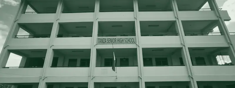 The four-storey Tanza Senior High School building